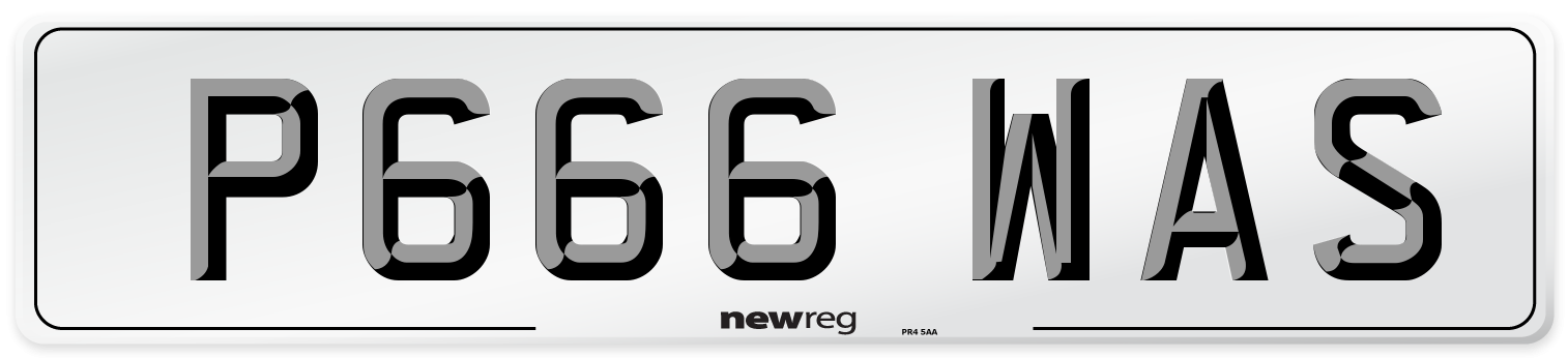 P666 WAS Number Plate from New Reg